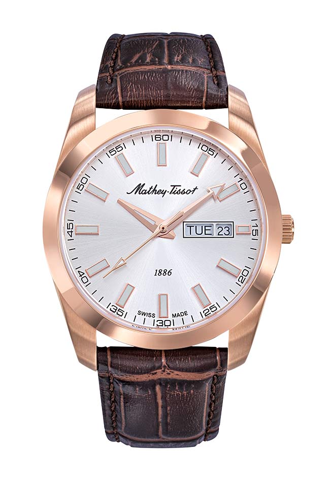 ساعة Mathy I Day-Date H453PLS فضي – 40 مم