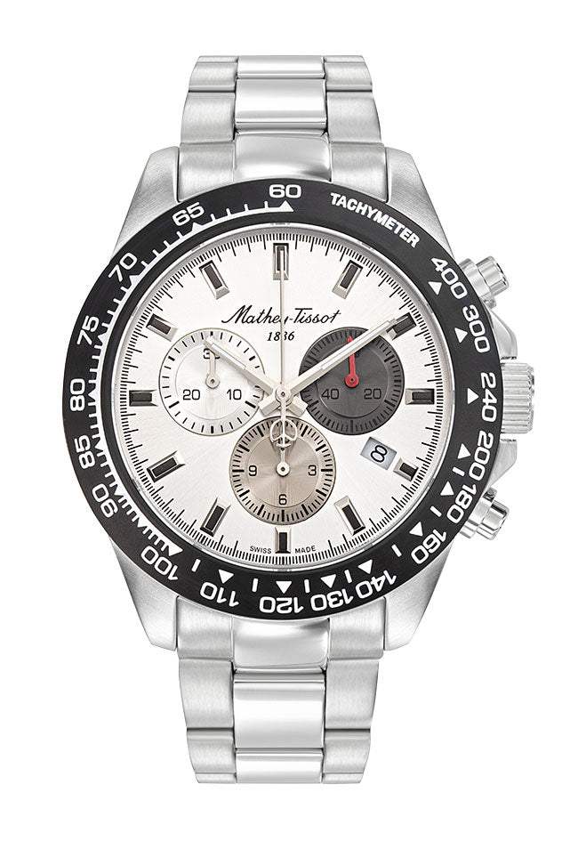 ساعة Mathy Chrono II H938CHAS أبيض – 42 مم