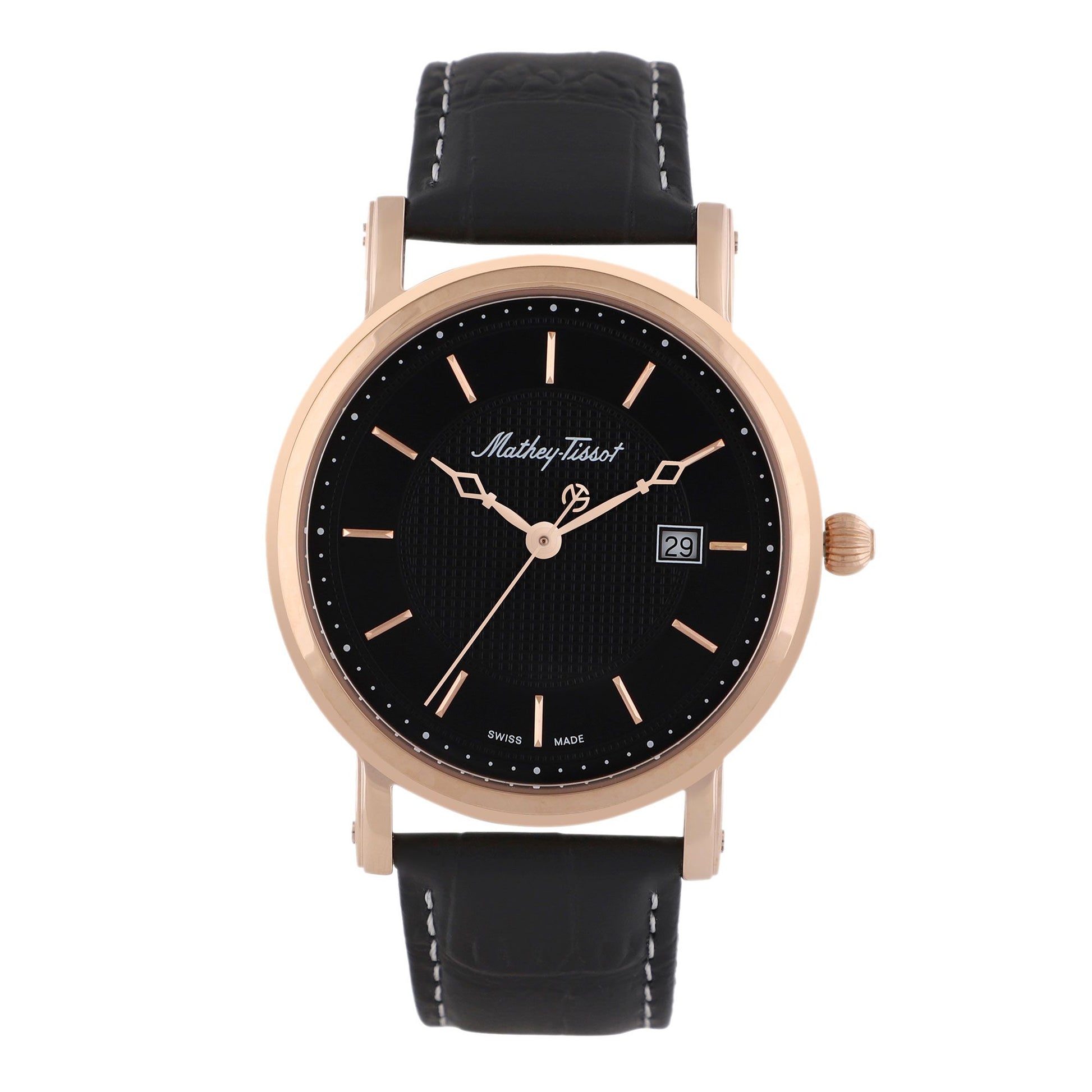 ساعة City Leather H611251PN أسود - 38 مم